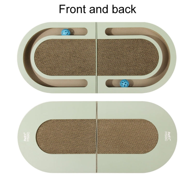 Pet Fun Cats Scratching Board Cats Claw Rubbing Toys Foldable With Ball(Green)